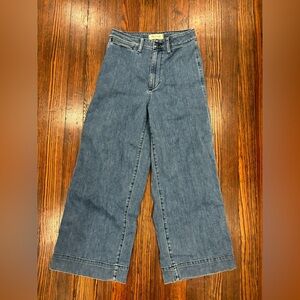 Madewell women’s cropped wide leg jeans size 26